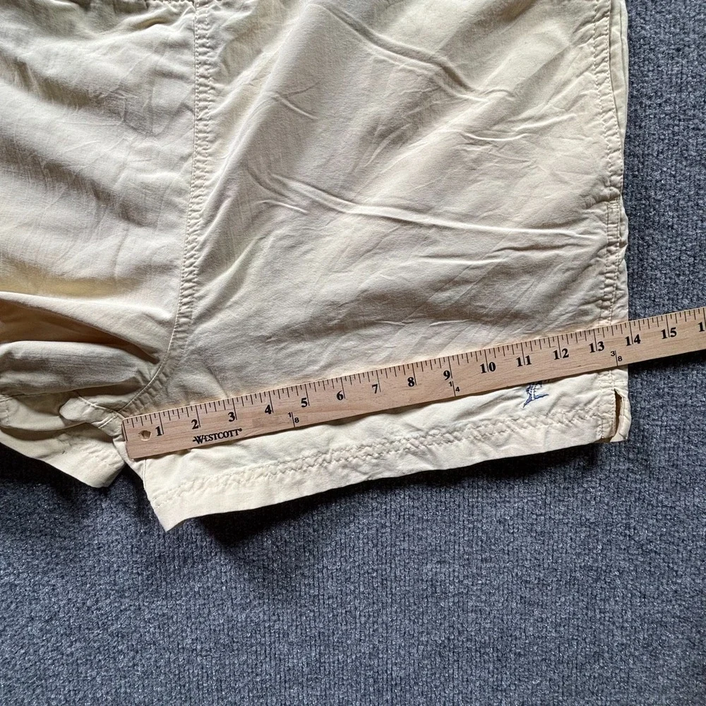 Caribbean Swimwear Board Shorts Mens Medium Beige Embroidered Fish Swim Trunks